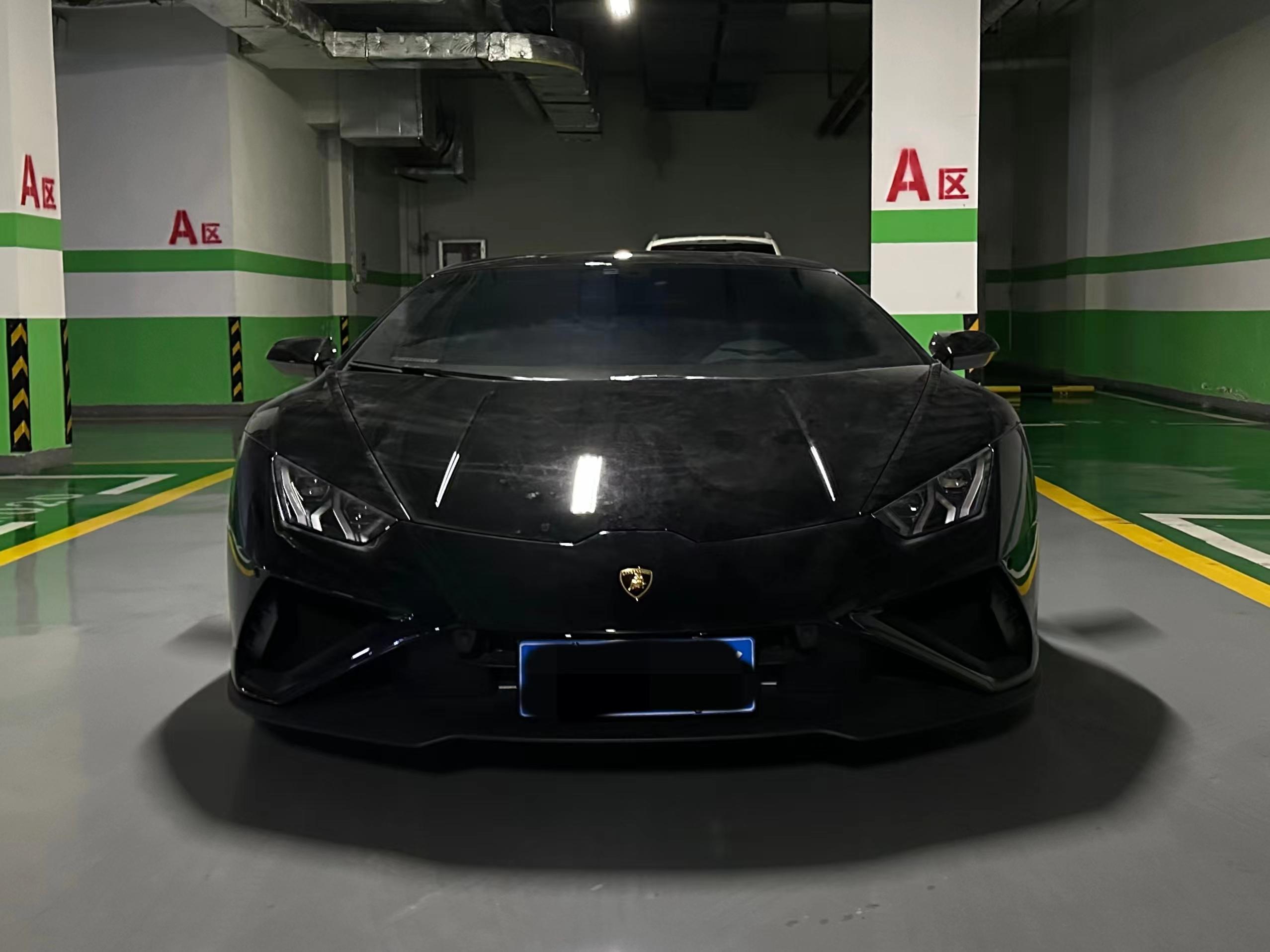 二手兰博基尼 Huracán 黑色/黑色/绿色缝线 2020款 Huracán EVO RWD