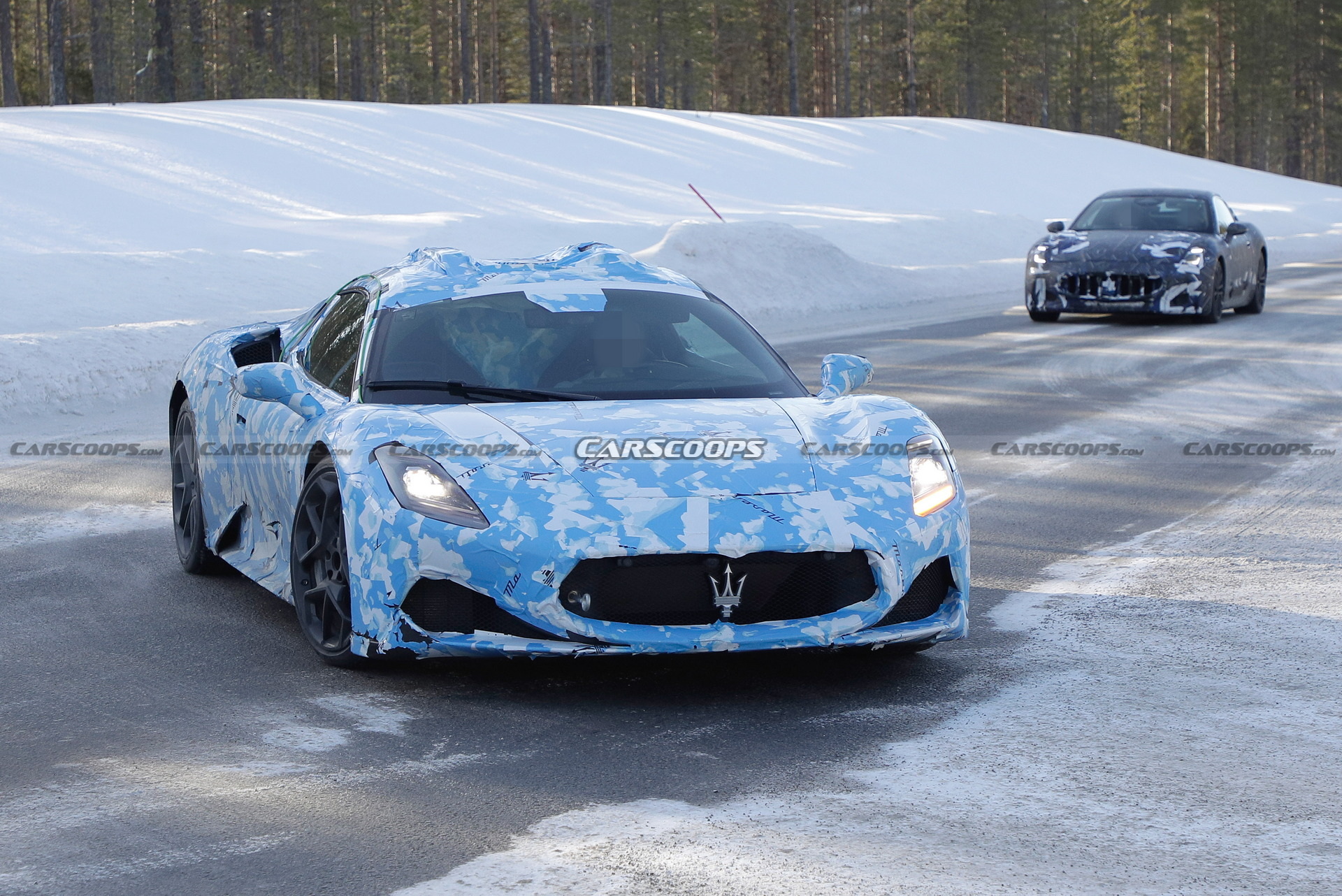 玛莎拉蒂 MC20 敞篷原型车雪地测试照曝光