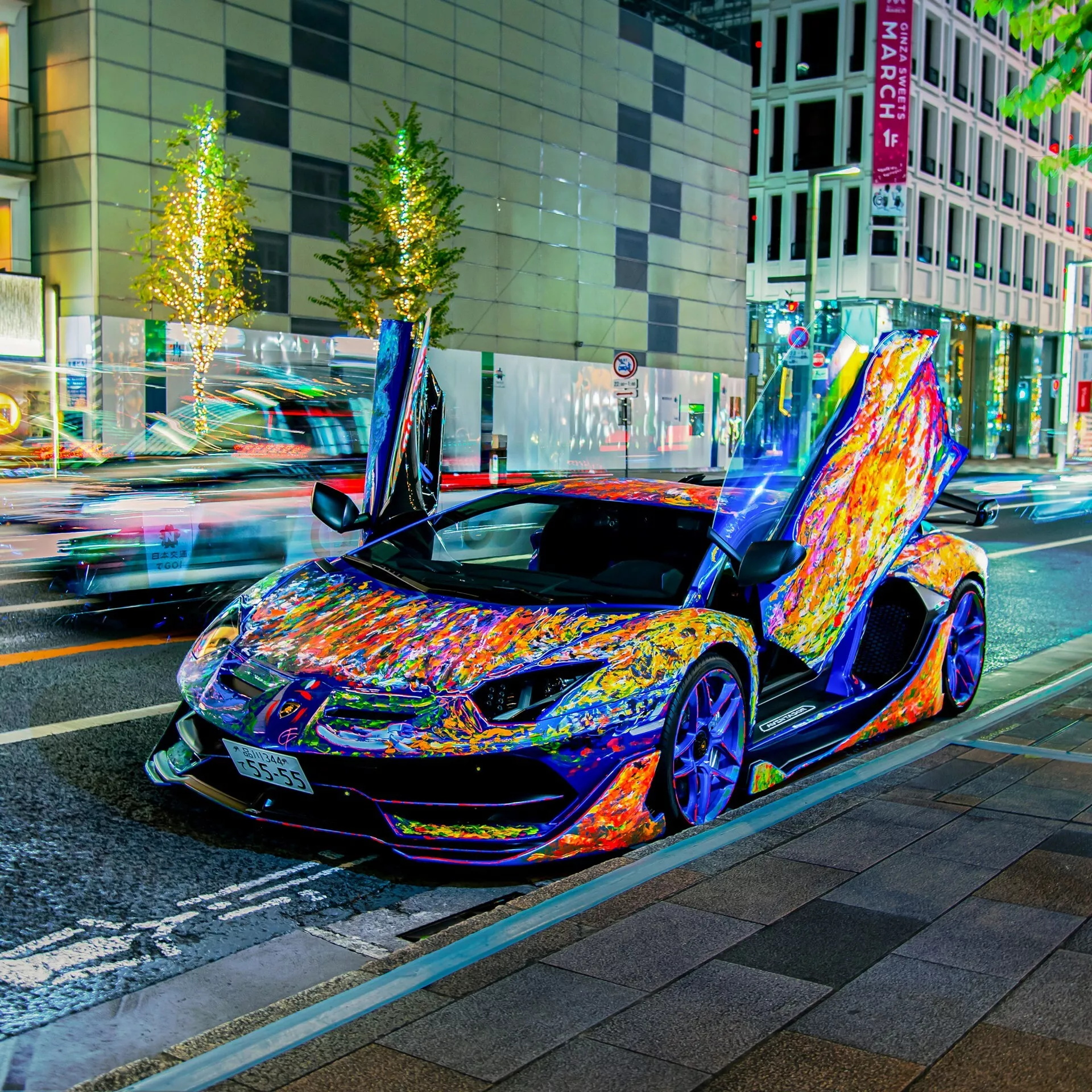 兰博基尼 Aventador SVJ街头艺术涂装